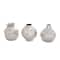 Silver Ceramic Abstract Textured Vase Set